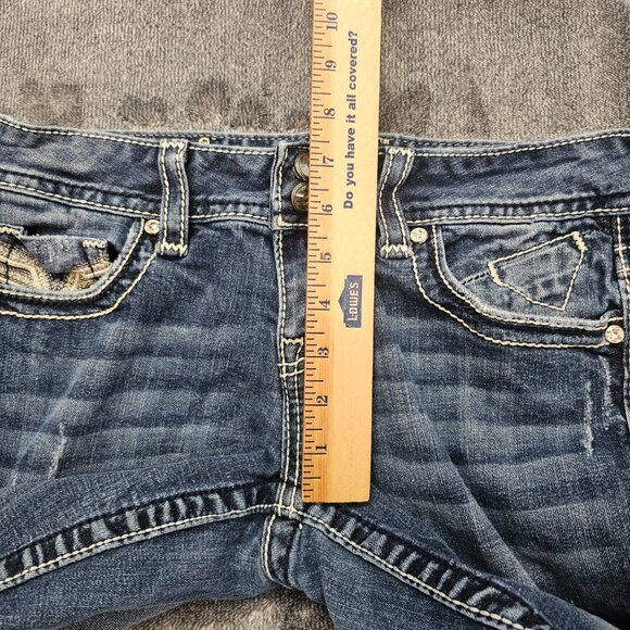 Vigoss The New York Capri Denim Jeans Womens 5/6 bling contrast stitching - Picture 12 of 12